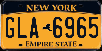 NY license plate GLA6965