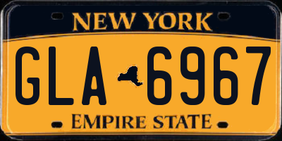 NY license plate GLA6967