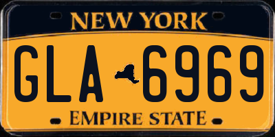 NY license plate GLA6969