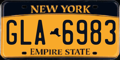 NY license plate GLA6983