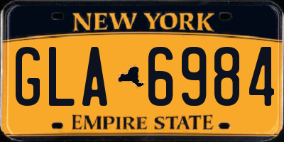 NY license plate GLA6984