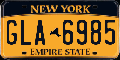 NY license plate GLA6985