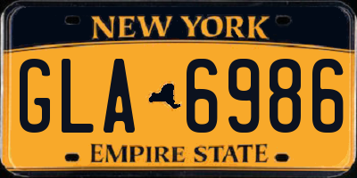 NY license plate GLA6986