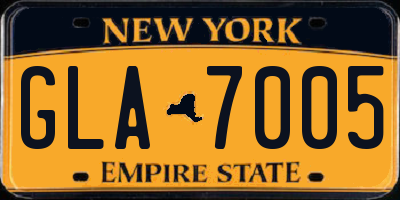 NY license plate GLA7005