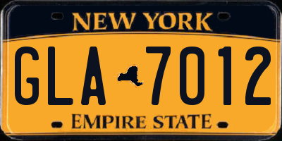 NY license plate GLA7012