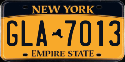 NY license plate GLA7013