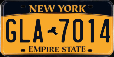 NY license plate GLA7014