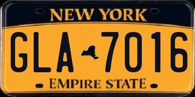 NY license plate GLA7016