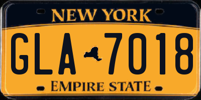 NY license plate GLA7018