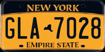 NY license plate GLA7028