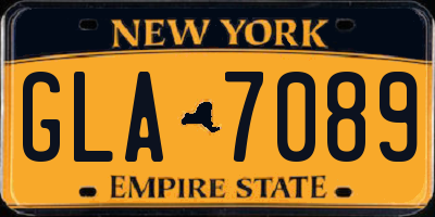 NY license plate GLA7089