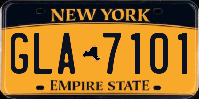NY license plate GLA7101