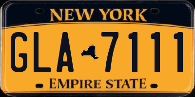 NY license plate GLA7111
