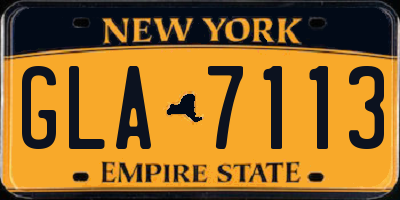 NY license plate GLA7113