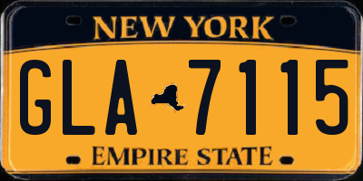 NY license plate GLA7115