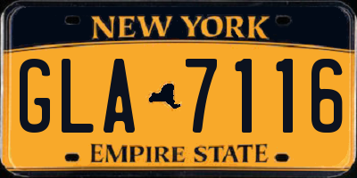 NY license plate GLA7116