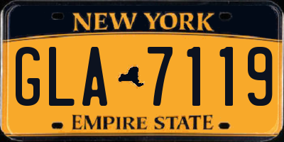 NY license plate GLA7119