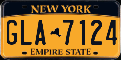 NY license plate GLA7124
