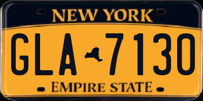 NY license plate GLA7130