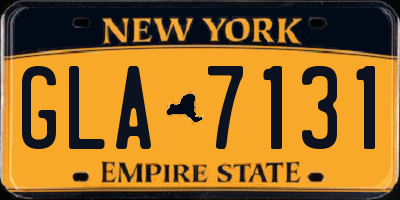 NY license plate GLA7131