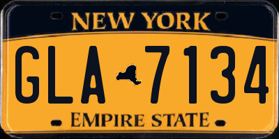 NY license plate GLA7134