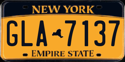NY license plate GLA7137
