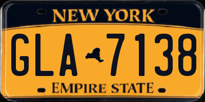 NY license plate GLA7138