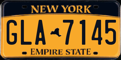 NY license plate GLA7145