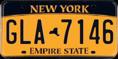 NY license plate GLA7146