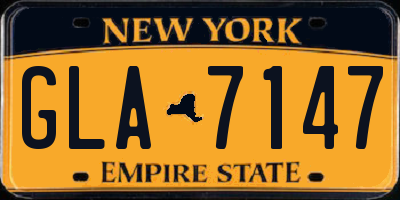NY license plate GLA7147