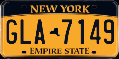 NY license plate GLA7149