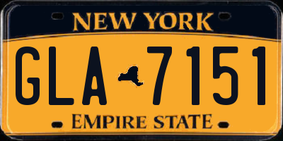 NY license plate GLA7151