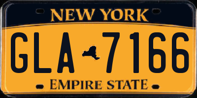 NY license plate GLA7166