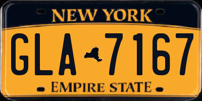 NY license plate GLA7167