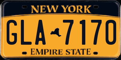 NY license plate GLA7170