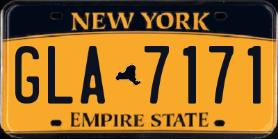 NY license plate GLA7171