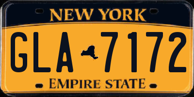 NY license plate GLA7172