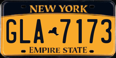 NY license plate GLA7173