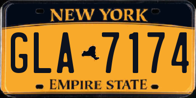 NY license plate GLA7174