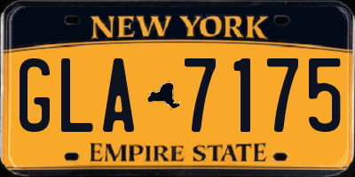 NY license plate GLA7175