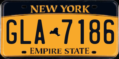 NY license plate GLA7186