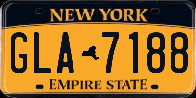 NY license plate GLA7188