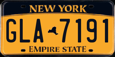 NY license plate GLA7191