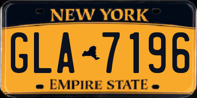 NY license plate GLA7196
