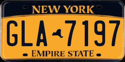 NY license plate GLA7197