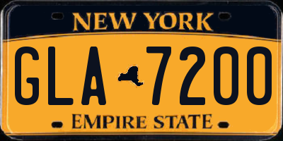 NY license plate GLA7200