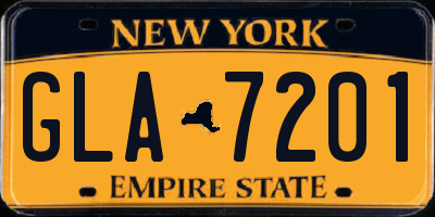 NY license plate GLA7201