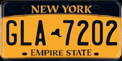 NY license plate GLA7202