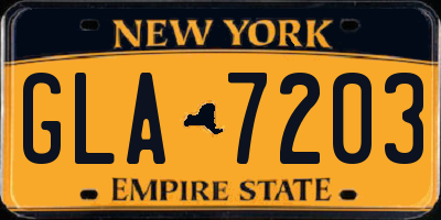 NY license plate GLA7203