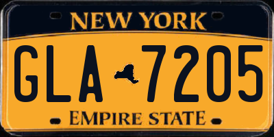 NY license plate GLA7205
